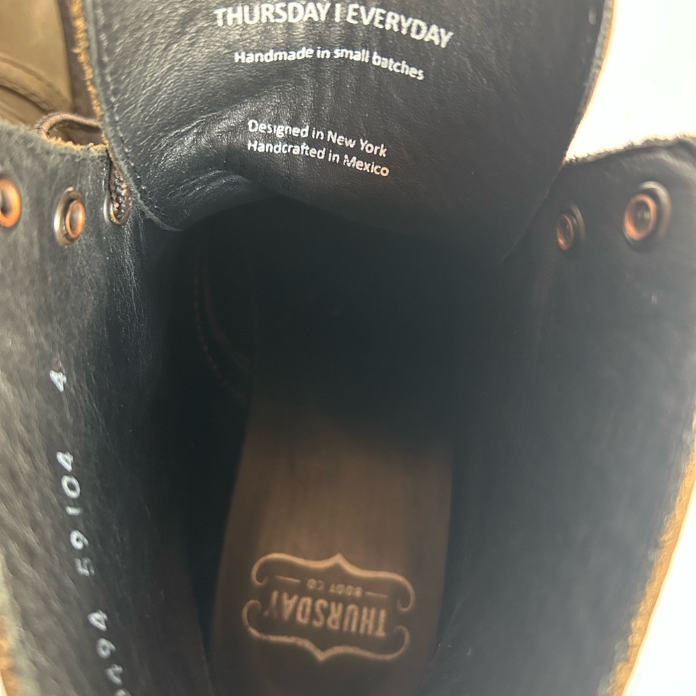 Thursday Men's Dark Olive Brown Leather Boots - Picture 14 of 16